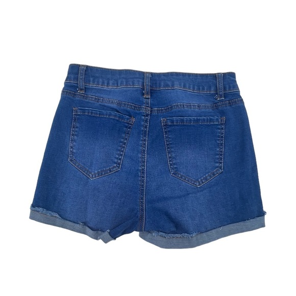 No Boundaries High Rise Cuffed Hem Distressed Jean Shorts Size 5 Women’s - Picture 3 of 5